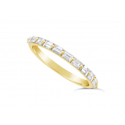 Baguette wedding band yellow shop gold